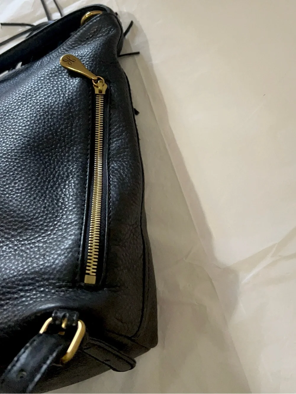 HOBO International Backpack  Purse Genuine Leather Tassel Black